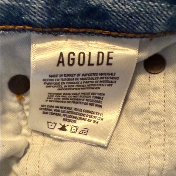 AGOLDE Riley Light Blue Ripped Denim - Picture 4 of 5
